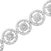 Haus of Brilliance Silver 1.0 Cttw Diamond Nested Circle Miracle Set Open Wheel Link Bracelet - 4 of 4