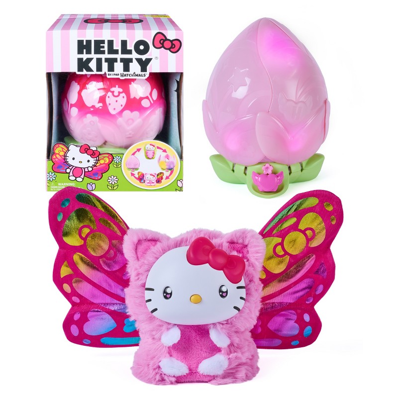 Hatchimals Hello Kitty Bloomables flower toy and butterfly plush