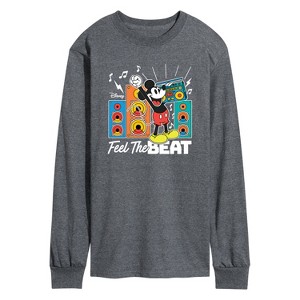 Men's - Disney - Mickey Feel The Beat Long Sleeve Graphic T-Shirt - 1 of 4