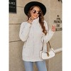 Women's Knitted Cardigan Lapel Full Zipper Sweater Jacket Long Sleeve Casual Sweater Coat Side Pockets Beige M - 3 of 4