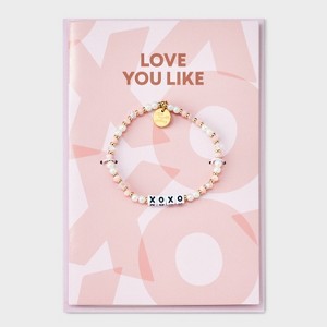 Little Words Project XOXO Card with Beaded Bracelet - Pink/Ivory - 1 of 4