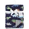 Hudson Baby Infant Boy Plush Blanket with Furry Binding and Back, Dinosaurs, One Size - 2 of 2