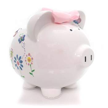 Child To Cherish 7.75 In Flutterflies Bank Save Money Gift Decorative Banks