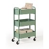 SunnyPoint 3-Tier Delicate Compact Rolling Metal Storage Organizer-Mobile Utility Cart Turquoise - 4 of 4