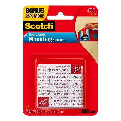 Scotch 80ct Removable Mounting Squares 
