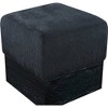 Meridian Furniture,Havre Velour Fur Fabric Ottoman/Stool - 4 of 4