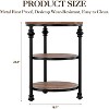 Industrial Round Side Table Set of 2 - Rustic Brown, 3-Tier Storage, Roman Column Legs, Waterproof MDF Top, 18" Diameter - 4 of 4
