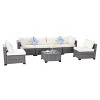 CAVINAS Outdoor Couch Set, PE Wicker Patio Furniture Sets with Coffee Table, Modern All-Weather Porch Furniture for Garden, Gray - 2 of 4