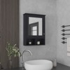 SEVOBAL Bathroom Storage Cabinets Medicine Cabinets with Mirror Door 29 Inch High for Bathroom Use, Black, 34.7"*23.3"*4.8" - 4 of 4