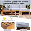Chic Crate-5-Piece Wood Outdoor Patio Sectional Sofa Set with Water-Resistant Gray Cushions for Backyard, Porch, Deck - Natural Finish - 4 of 4