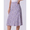 INSPIRE CHIC Women's Print Floral Peasant Elastic Waist A-Line Midi Skirts - 2 of 4