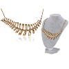 Anna-Kaci Women's Silver Tone Necklace with Braided Crystal Accents, Adjustable Chain, Sparkling and Elegant Design - Gold Leaf - 2 of 4