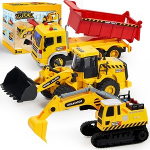 Joyfy Construction Toys for Boys Kids Toddlers, Excavator, Dump Truck and Loader Toy Trucks Construction Truck Toys Christmas Birthday Gifts for Boys - 1 of 4