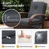 UPHA 5-Piece Patio Outdoor Wicker Swivel Rocking Chair Set with Side Table and Cushions - 2 of 4