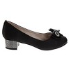 Badgley Mischka Girls' Low Heeled Dress Pumps. (Little Kids/Big Kids)Black Satin, Size: 8 - image 2 of 4