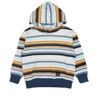 Gender Neutral Kids Stripe Hooded Sweatshirt - feather 4 arrow
