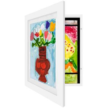 Americanflat 8x8 Inches Picture Frame With 4x4 Mat - Composite Wood With  Glass Cover - White : Target