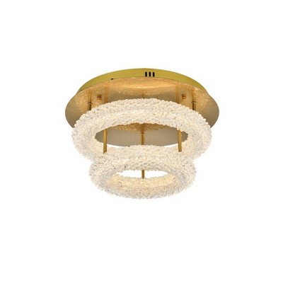 Elegant Lighting Bowen 2 - Light Flush Mount in  Satin Gold