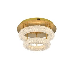 Elegant Lighting Bowen 2 - Light Flush Mount in  Satin Gold - 1 of 1