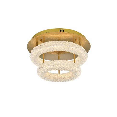 Elegant Lighting Bowen 2 - Light Flush Mount in  Satin Gold - image 1 of 1