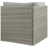 Modway Repose Wicker Rattan Outdoor Patio Corner Sectional Sofa Chair with Cushions in Light Gray Gray - 3 of 3