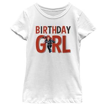 Girl's Marvel Birthday Girl Black Widow T-Shirt
