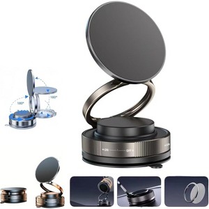 HTUTWOO Vacuum Magnetic Car Phone Holder 360° Adjustable Foldable Portable Magnetic Phone Holder for Car for Car/Gym/Mirror/Smooth - 1 of 4