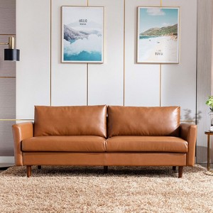 80'' Polyester Sofa Couch, Mid-Century Modern Sofa with Solid Wooden Frame & Padded Cushions, 3-Seater Couch for Living Room,Lounge Room - 1 of 1