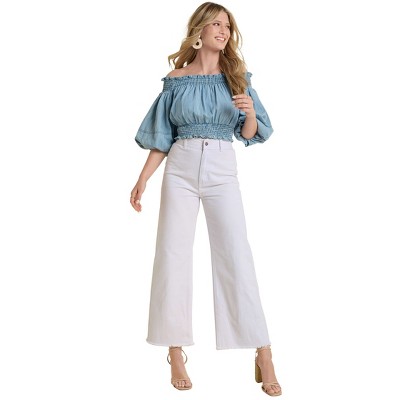 VENUS Womens Off-The-Shoulder Cropped To