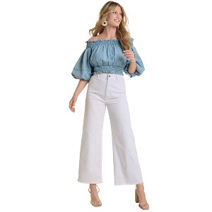 VENUS Womens Off-The-Shoulder Cropped To - 1 of 4