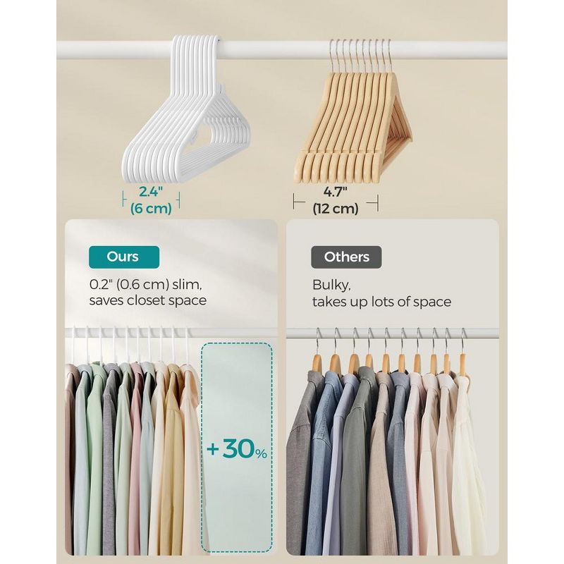 SONGMICS Plastic Hangers 50 Pack, Space-Saving Clothes Hangers, 3 of 7