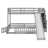 NicBex Twin over Full Bunk Bed Wooden Bed Frame with Slide, Storage Stairs and Full Length Guardrail, No Box Spring Required - 3 of 4