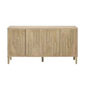 Luxystar 59.8" Handleless Sideboard Buffet Cabinet with Storage Shelves, Natural - 1 of 4