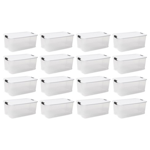 Sterilite 116 Qt Ultra Latch Box, Stackable Storage Bin With Lid 