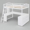 Full Size Wooden Loft Bed with U-Shaped Desk, Drawers, Storage Compartments, and Tri-Fold Mirror - 2 of 4