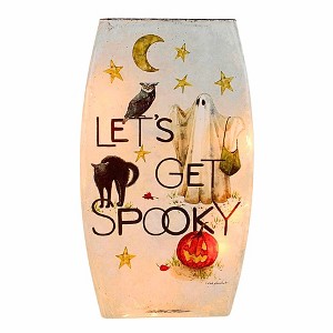 Stony Creek 8.0 Inch Trick Or Treat Pre-Lit Med Vase Halloween Lighted Glass Accent , Halloween Decor Halloween Pre-Lit Vase (1PC) - 1 of 4