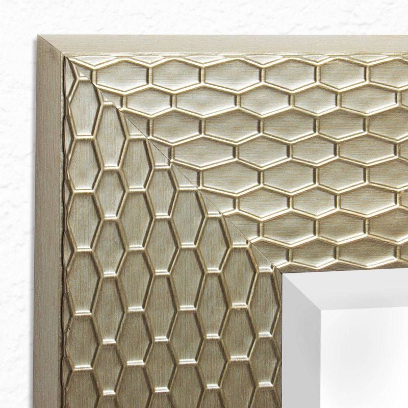 31.5&#34; x 43.5&#34; Champagne Honeycomb Frame Mirror - Head West, 4 of 6