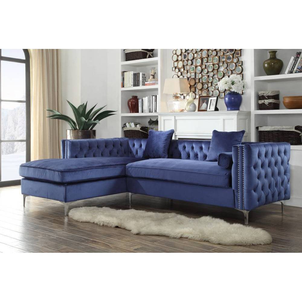 Monet Left Facing Sectional Sofa Dark Blue - Chic Home Design was $1899.99 now $1139.99 (40.0% off)