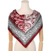 Elerevyo Women's Satin Large Paisley Contrast Color Silk Square Scarf Head Wrap Bandanas 35.4" X 35.4" - 2 of 4