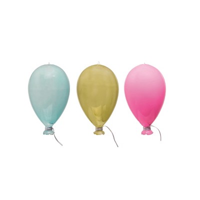 Transpac Large Glass Hanging Balloon Set of 3 Spring Home Decorations