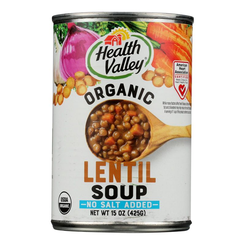 Health Valley Organic Lentil Soup No Salt Added - Case of 12/15 oz, 2 of 7