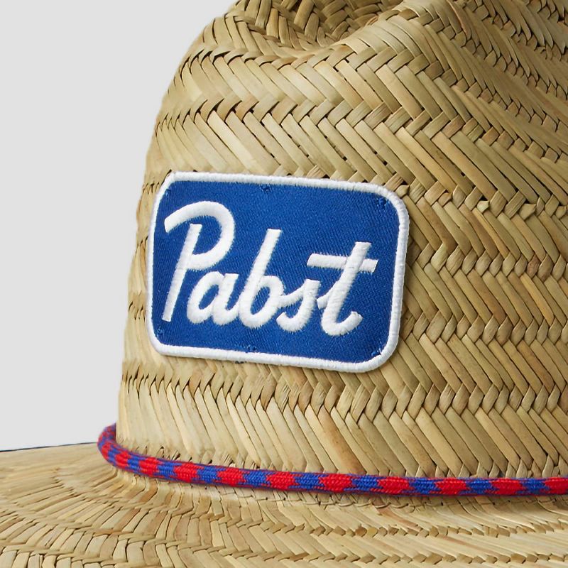 Men&#39;s Pabst Blue Ribbon Lifeguard Straw Sun Hat - Red, 3 of 4