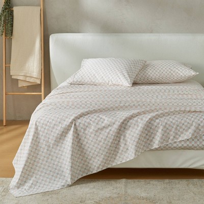 Patina Vie Floral Cotton Percale Vintage Printed Floral Sheet Set