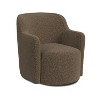 HomePop Upholstered Swivel Accent Chair Dark Brown Boucle: Polyester Fabric, Plywood Frame, No Assembly Required - 2 of 4