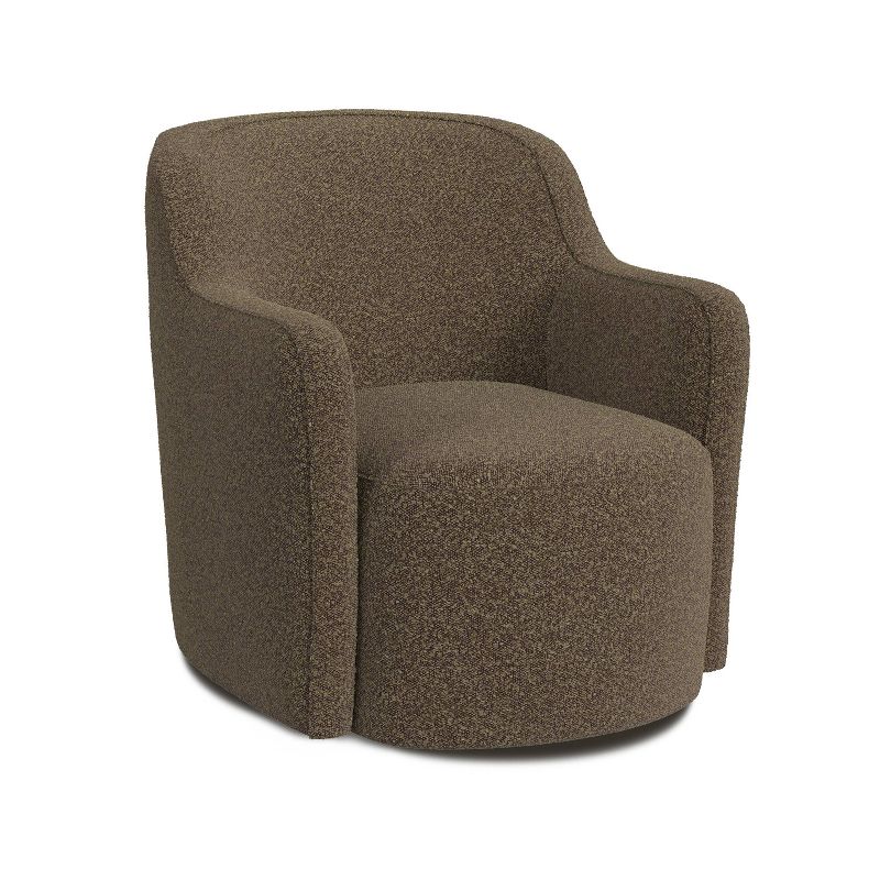 Upholstered Swivel Boucle Accent Chair Dark Brown - HomePop, 3 of 11
