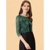 Allegra K Women's Elegant 3/4 Sleeve Sheer Floral Lace Cropped Bolero Shrugs - 4 of 4