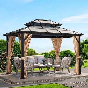 Hardtop Gazebo, Metal Gazebo with Aluminum Frame, Double Galvanized Steel Roof, Pergolas for Patios, Garden, Parties, Lawns - 1 of 4