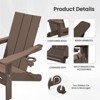 Hyleory Double Cup Holder Folding Adirondack Chair - HDPE Weather resistance,Stackable, Ergonomic Design - 3 of 4