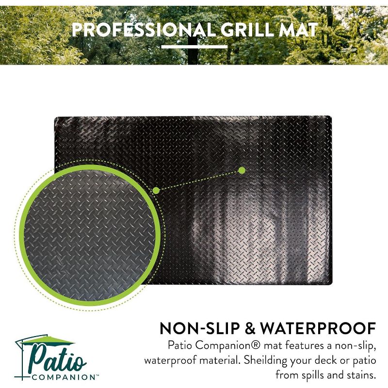 Patio Companion Professional Heavy Duty 48×29″ Under Grill Mat 5 Year Warranty, Fire Resistant, Oil-Proof, Waterproof, Non-Slip BBQ Protector, 5 of 8