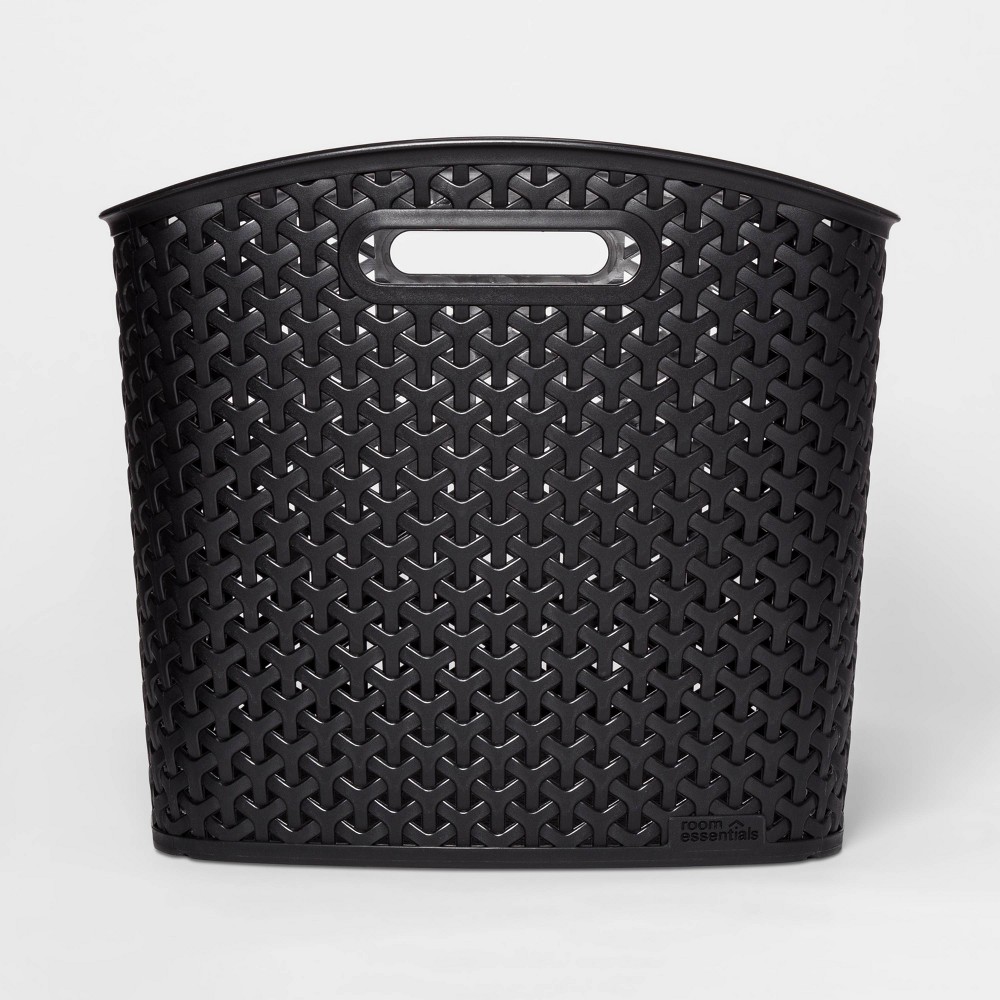 Y-Weave XL Curved Decorative Storage Basket Black - Room Essentials